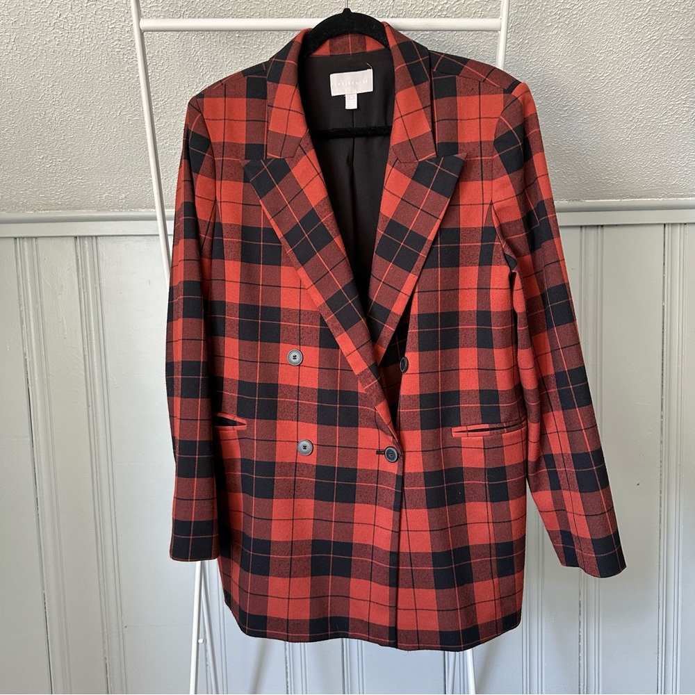Plaid Double Breasted Blazer
